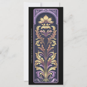Carte Créez votre propre Signet Art déco d'or violet