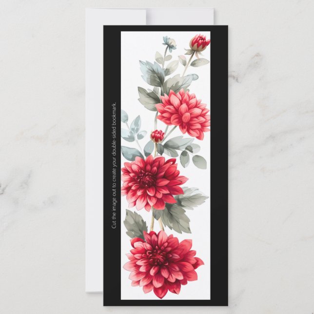 Carte Créez votre propre Signet de chrysanthème rouge pe (Devant)