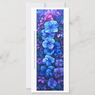 Carte Créez votre propre Signet de fleurs bleu violet