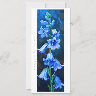 Carte Créez votre propre Signet de fleurs bleues peintes