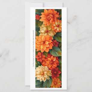 Carte Créez votre propre Signet de fleurs orange peintes