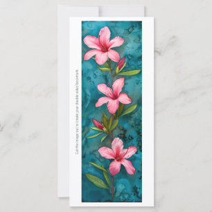 Carte Créez votre propre signet d'hibiscus rose peint