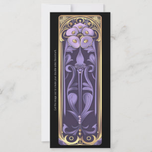 Carte Créez votre propre Signet Floral d'or Art déco
