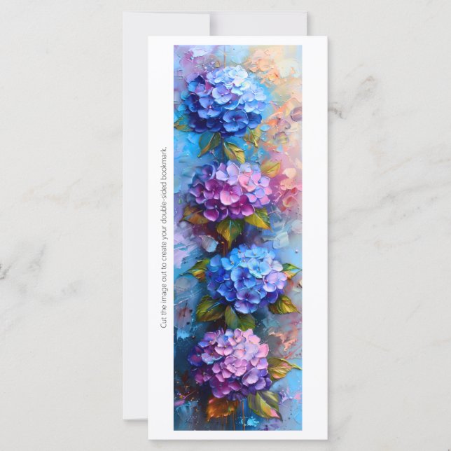 Carte Créez votre propre Signet Hydrangeas bleu rose (Devant)