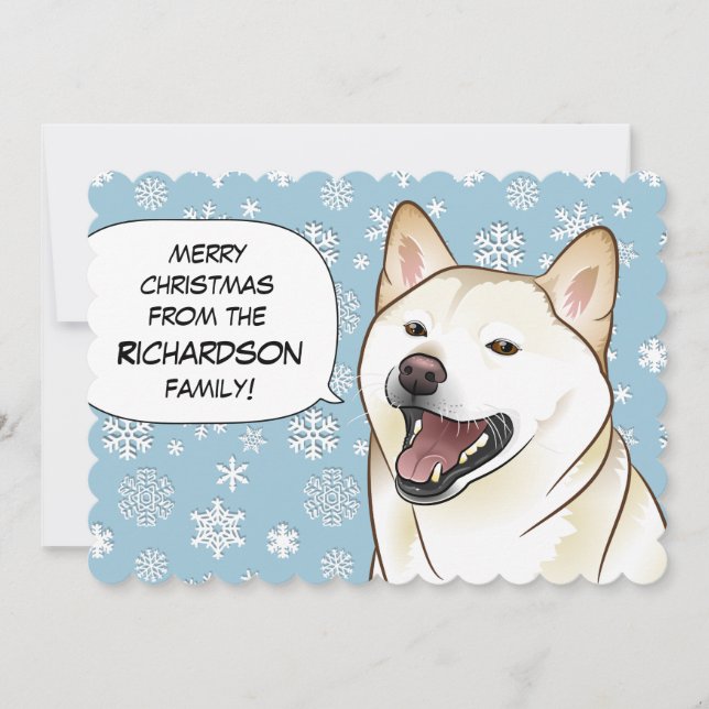 Carte crème de Joyeux Noël de Shiba Inu (Devant)