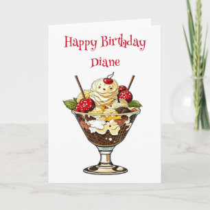 Carte Crème glacée personnalisée dimanche anniversaire p