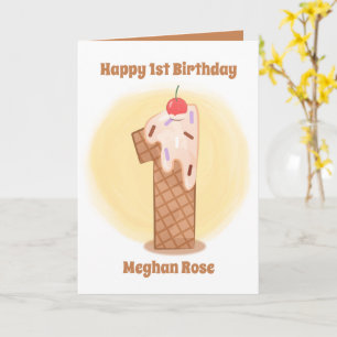 Carte crème glacée pour bébé unisex 1er anniversaire ajo