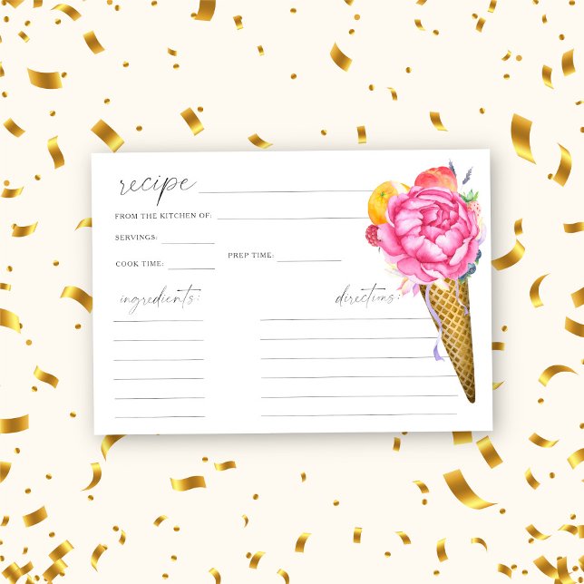 Carte Crème glacée - recette de douche nuptiale (Créateur téléchargé)