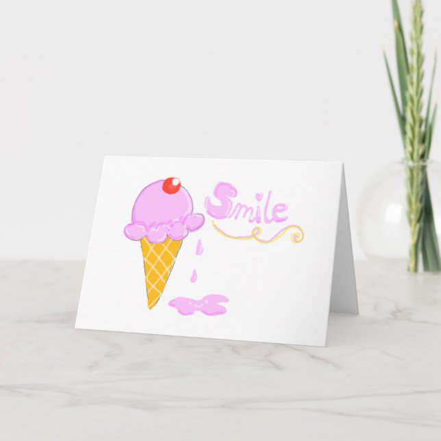Carte Crème glacée souriante (Devant)