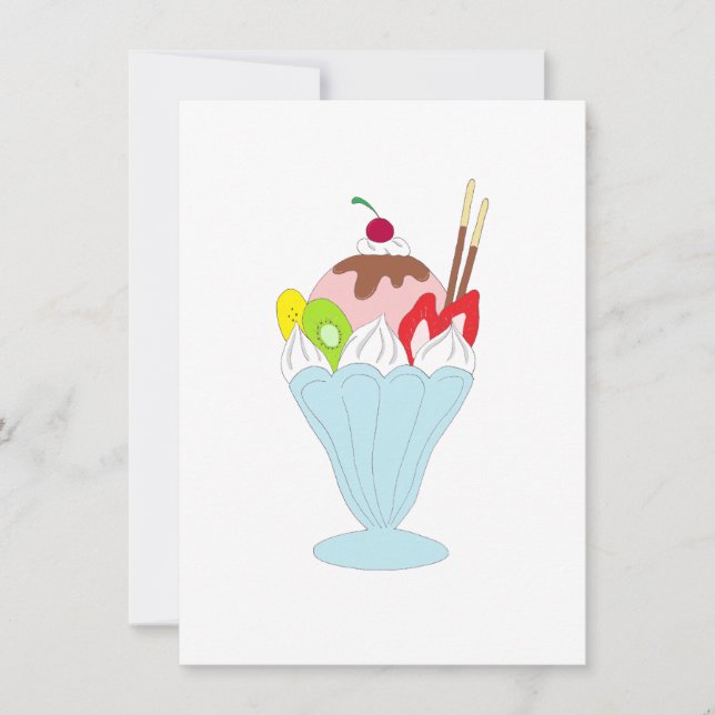 Carte Crème glacée Sundae (Devant)