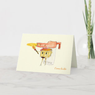 Carte Creme irky Brulee Dessert Drôle Humour de dessin a