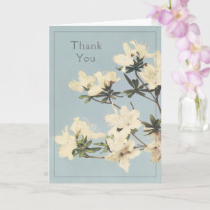Carte Crème Merci de fleurs Azalea