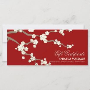 Carte Crème Sakura Cerry Blossoms cadeau Rouge Certifica