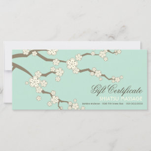 Carte Crème Sakura Cerry Blossoms Cadeau Zen Certificat