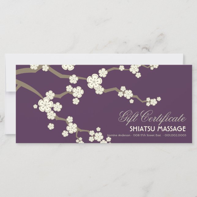 Carte Crème Sakura Cerry Blossoms Certificat Cadeau (Devant)