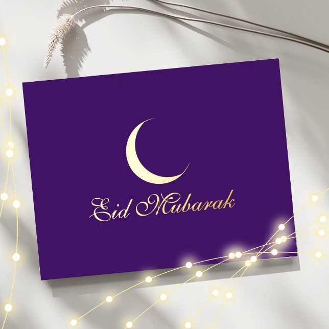 Carte Crescent Gold Foil Eid Moubarak (Créateur téléchargé)
