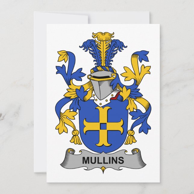 Carte Crest de la famille Mullins (Devant)
