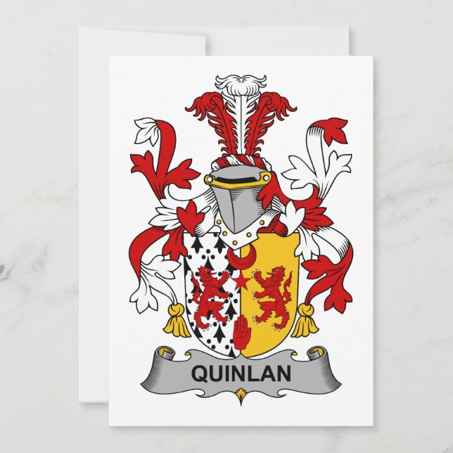 Carte Crest de la famille Quinlan (Devant)