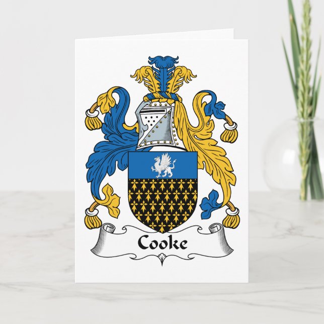 Carte Crête de famille de Cooke (Devant)