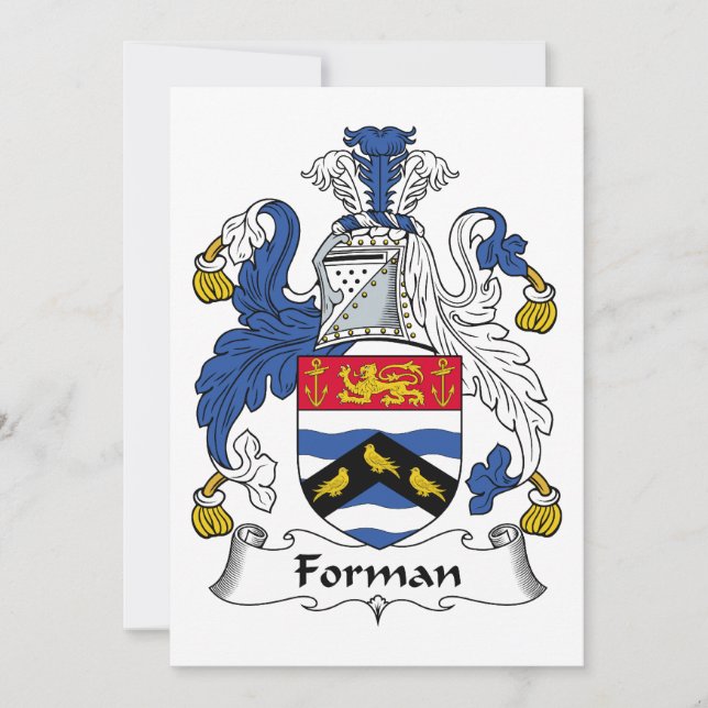 Carte Crête de famille de Forman (Devant)