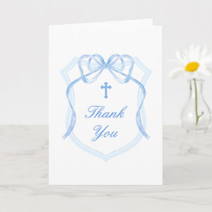Carte Crête de ruban bleu Croix Sainte Religieux Merci