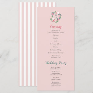 Carte Crête florale rustique avec Monogramme