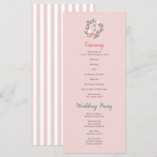 Carte Crête florale rustique avec Monogramme