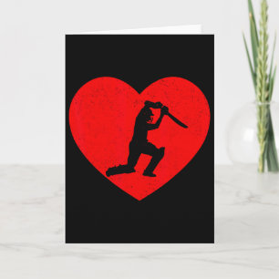 Carte Cricket Valentine Forme de coeur Amoureux de crick