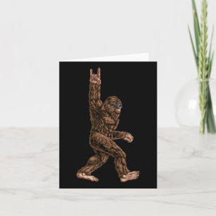 Carte Crie sur Bigfoot Sasquatch aime le Rock And Roll