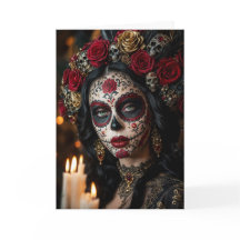 Crimson Rose Calavera – Jour des Morts élégant