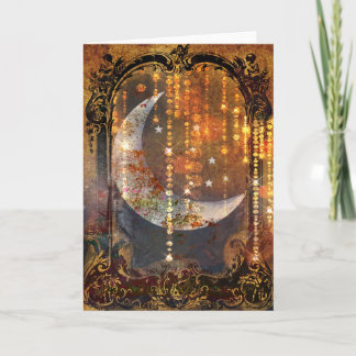 Carte Cristal de croissant mystique d'or foncé