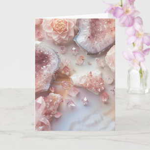 Carte Cristal de Quartz Rose Pierre de l'Amour Rose C