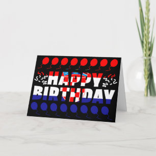 Carte Croatie Drapeau patriotique Anniversaire