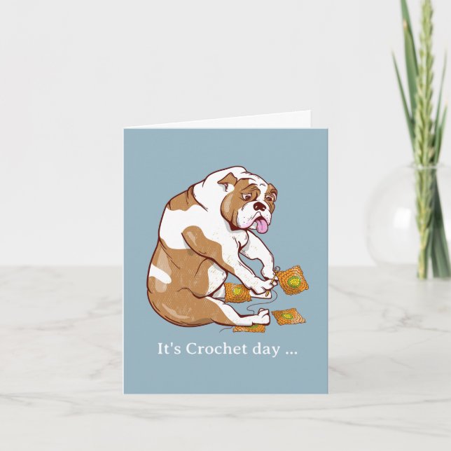 Carte Crochet de Bulldog anglais (Devant)