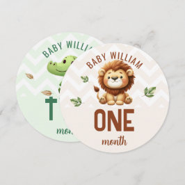Carte Crocodile de Lion mignon 1-2 Mois Bébé Jalon Signa