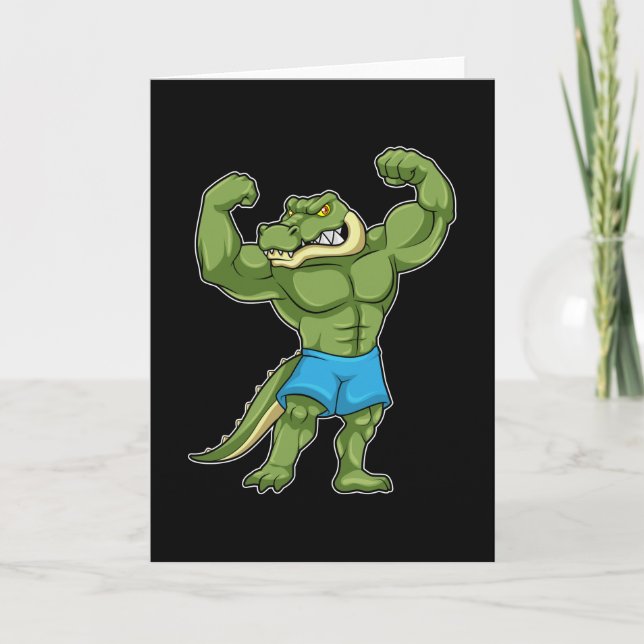 Carte Crocodile en bodybuilder extrême (Devant)
