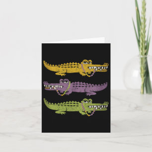 Carte Crocodiles Aligators Mardi Gras Louisiane Hommes F