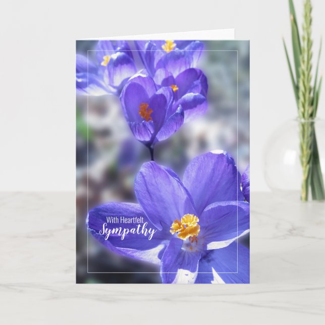 Carte Crocus Avec Sympathie De Coeur Photo (Devant)
