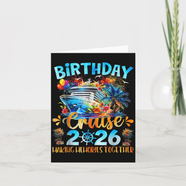 Carte Croisière d'anniversaire 2026 Rassembler les souve (Devant)