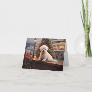Carte Croisière de Noël de Bichon Frise : Pawsome Holida
