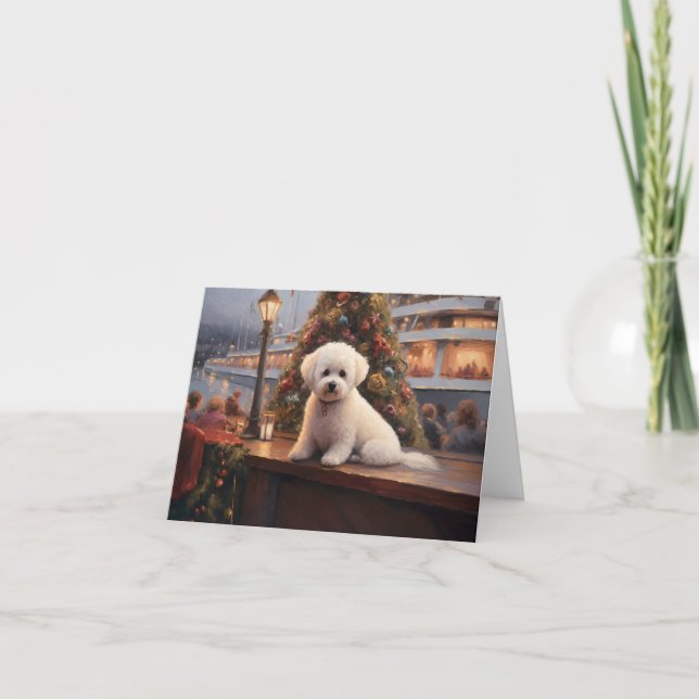 Carte Croisière de Noël de Bichon Frise : Pawsome Holida (Devant)