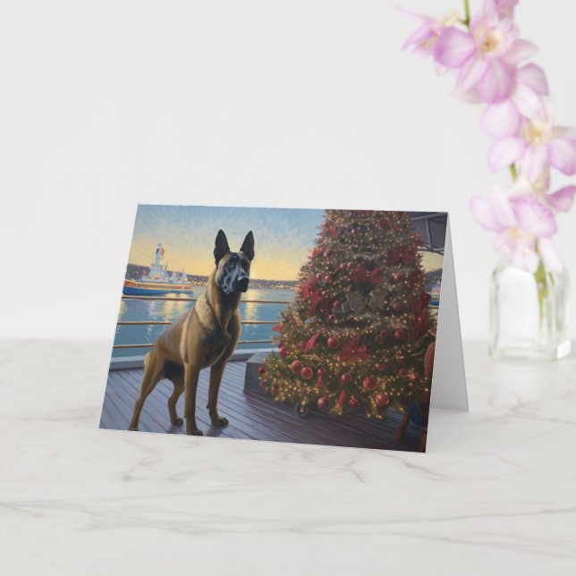 Carte Croisière de Noël de Malinoi en Belgique : Pawsome (Orchidée)
