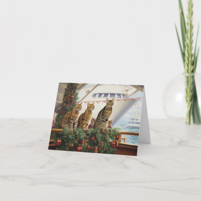 Carte Croisière de Noël des chats du Bengale : Pawsome H (Devant)