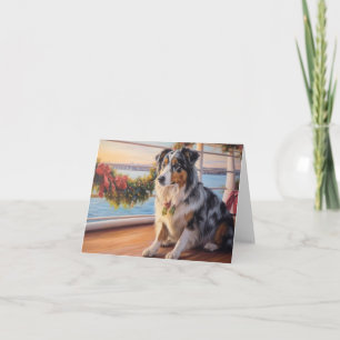 Carte Croisière de Noël du berger australien : Pawsome