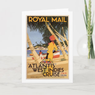 Carte Croisière Vintage Royal Main Atlantis Antilles en 