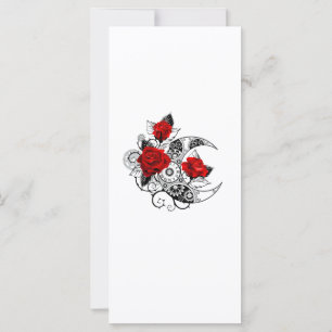 Carte Croissant Mécanique avec Roses Rouges