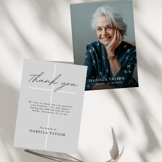 Carte Croix-catholique Photo Grey Merci (Créateur téléchargé)