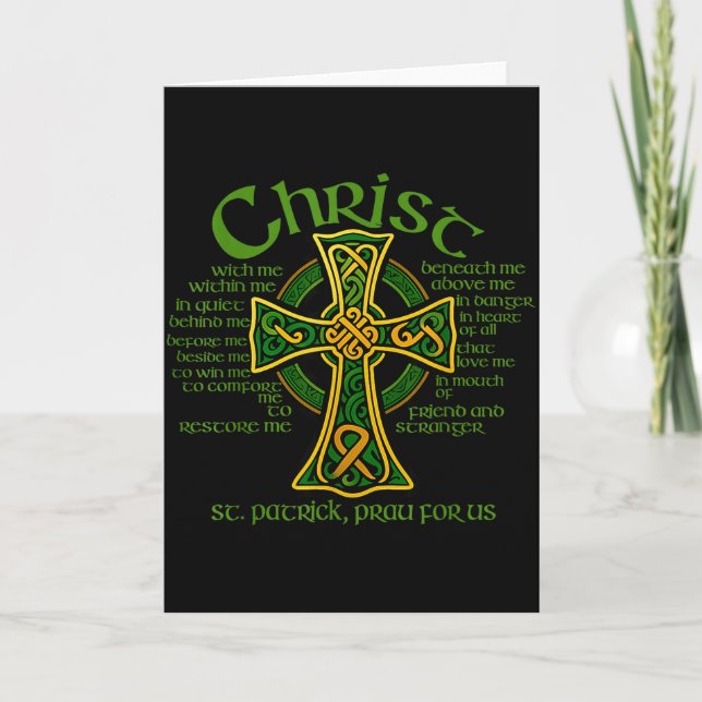Carte Croix celtique Christ avec moi Saint-Patrick Breas (Devant)