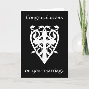 Carte Croix celtique gothique dans le coeur blanc félici