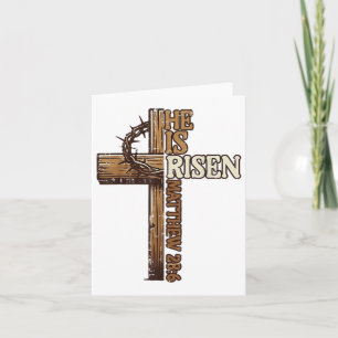 Carte Croix de Pâques Il Est Ressuscité Jésus Christian 